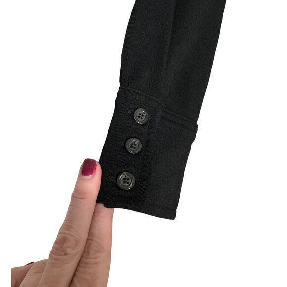 J.Crew Vintage Wool Long Sleeve A Line Empire Waist Midi Dress in Black Size 4 - Picture 8 of 9